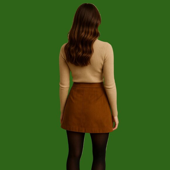 Two by Vince Camuto Faux Suede Button-Front Mini Skirt – Size M - Picture 2 of 9